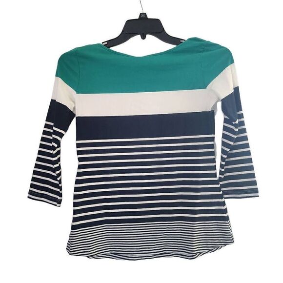 NWT anthropologie One September striped Green top P - Picture 3 of 4